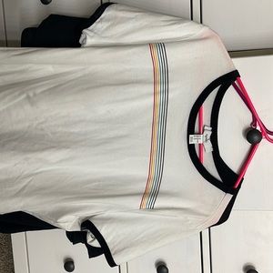 Forever 21 + size white stripped shirt never worn